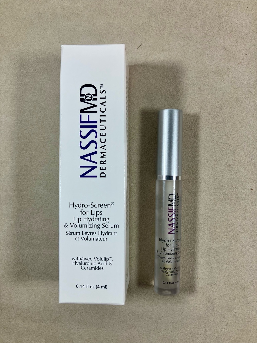 NassifMD Hydro-Screen for Lips Hydrating and Volumizing Serum 0.14oz New Sealed